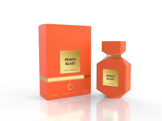 Peach Blast Unisex Eau de Parfum 100ML bottle and box peach luxury fragrance
