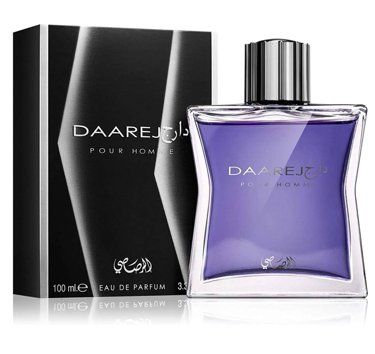 DAAREJO Pour Homme perfume bottle and packaging on a white background