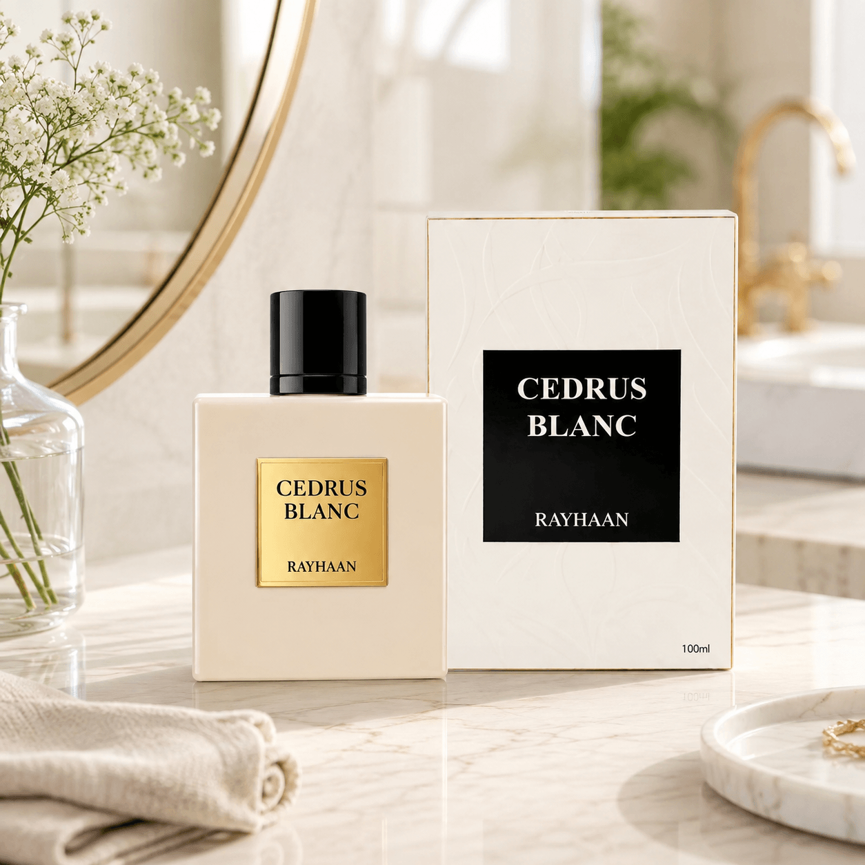 Rayhaan Cedrus Blanc Eau de Parfum 100 ml unisex fragrance bottle and box