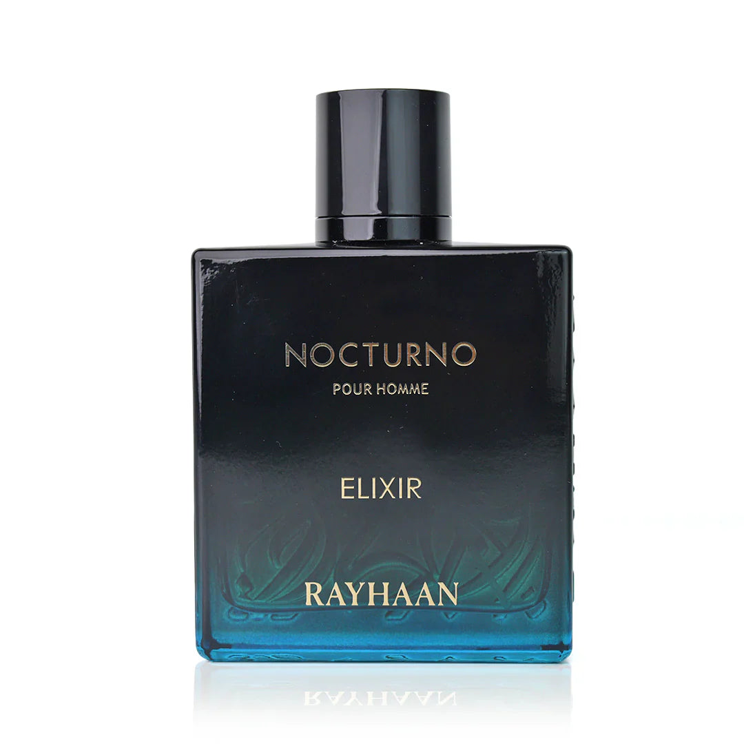 Rayhaan Nocturno Elixir Eau de Parfum 100ml black and blue bottle