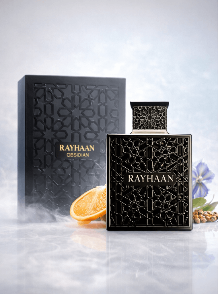 Rayhaan Obsidian Eau de Parfum 100ml bottle and box