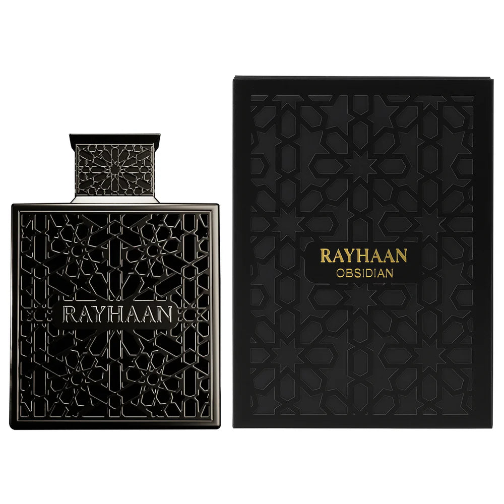 Rayhaan Obsidian Eau de Parfum 100ml bottle and box