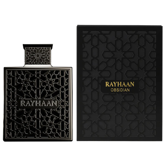 Rayhaan Obsidian Eau de Parfum 100ml bottle and box
