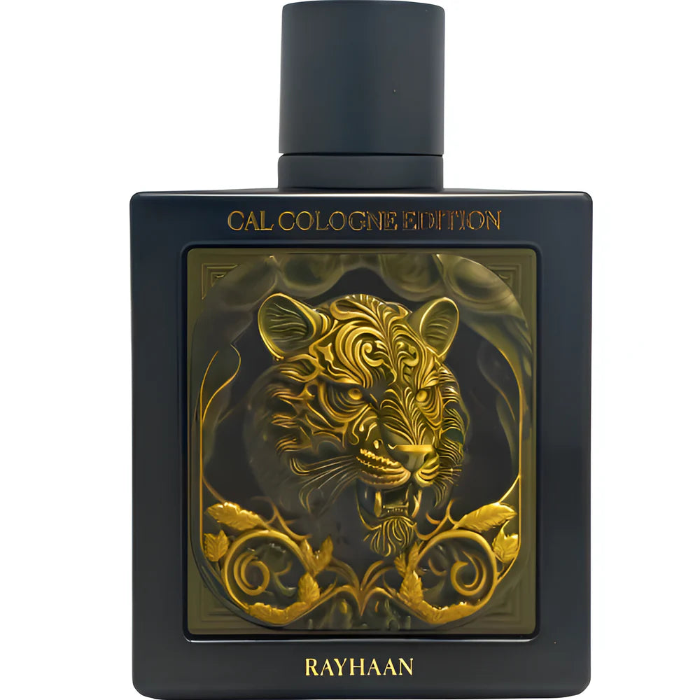 Rayhaan Tiger Cal Cologne Edition Extrait de Parfum 100ml unisex aromatic woody amber luxury perfume bottle
