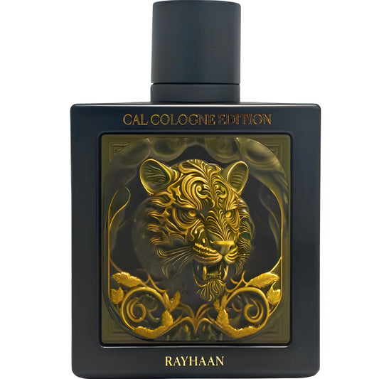 Rayhaan Tiger Cal Cologne Edition Extrait de Parfum 100ml unisex aromatic woody amber luxury perfume bottle