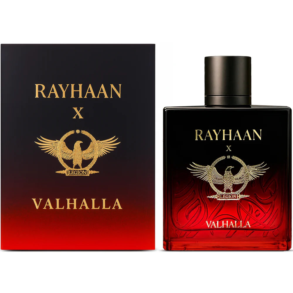 Rayhaan Valhalla Eau de Parfum 100ml bottle and box
