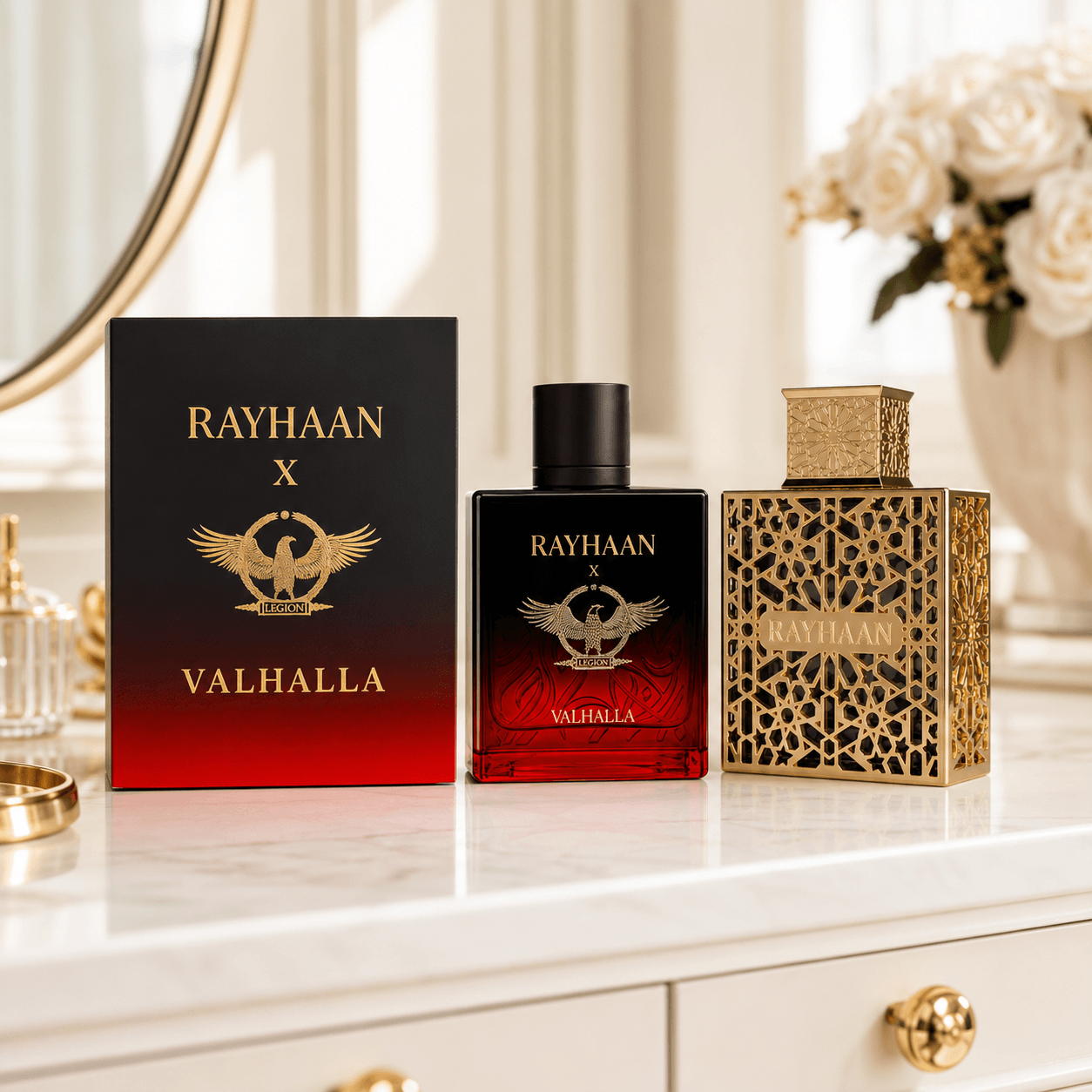Rayhaan Valhalla and Elixir Eau de Parfum bundle with two 100 ml fragrance bottles