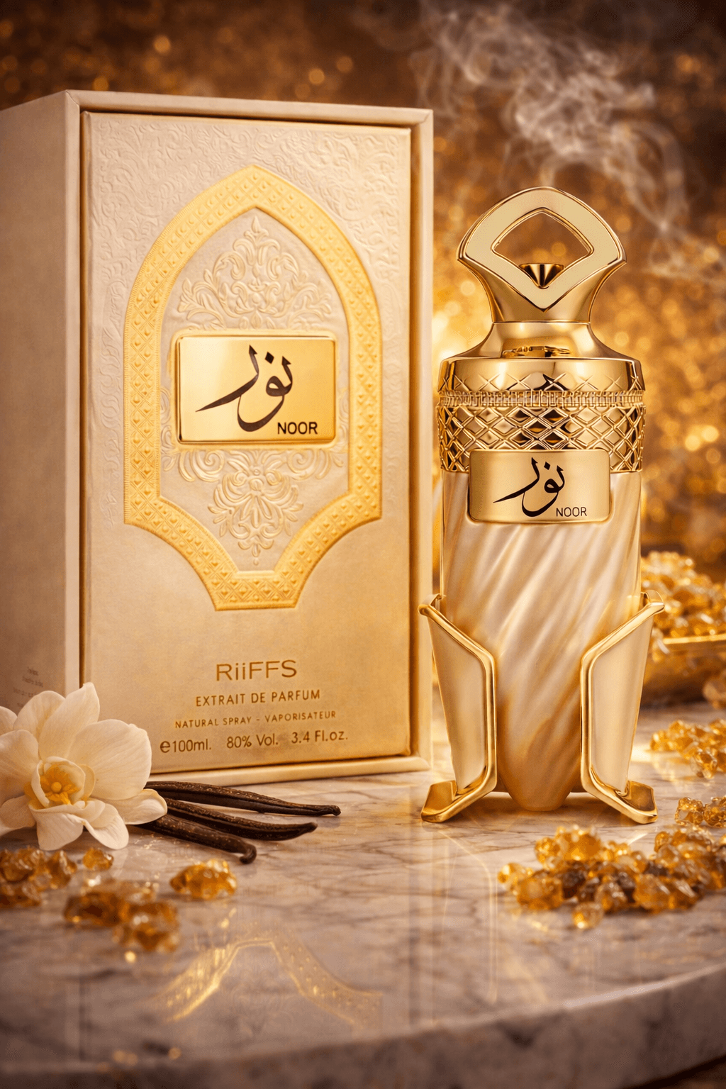 RiiFFS Noor Extrait de Parfum 100ml unisex luxury oriental perfume bottle and box