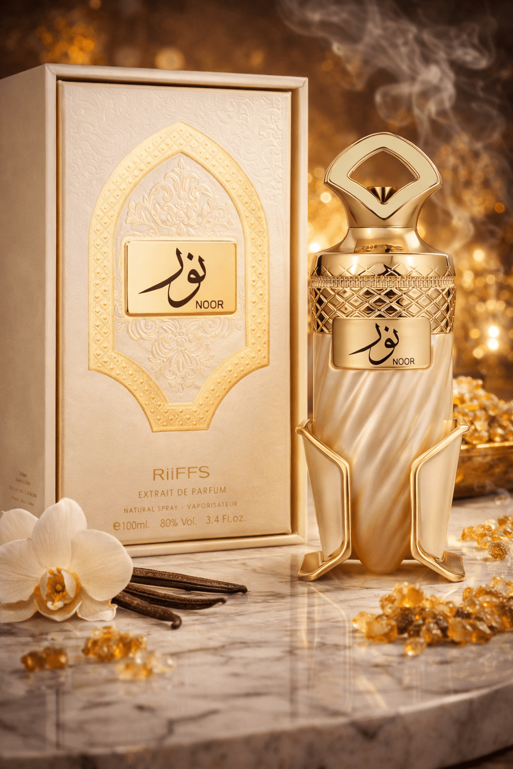RiiFFS Noor Extrait de Parfum 100ml unisex luxury oriental perfume bottle and box
