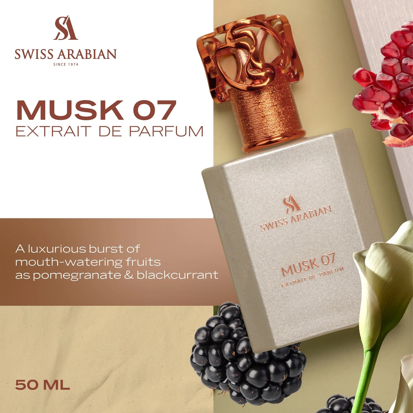 Swiss Arabian Musk 07 Extrait de Parfum 50ml 1.7oz bottle and box