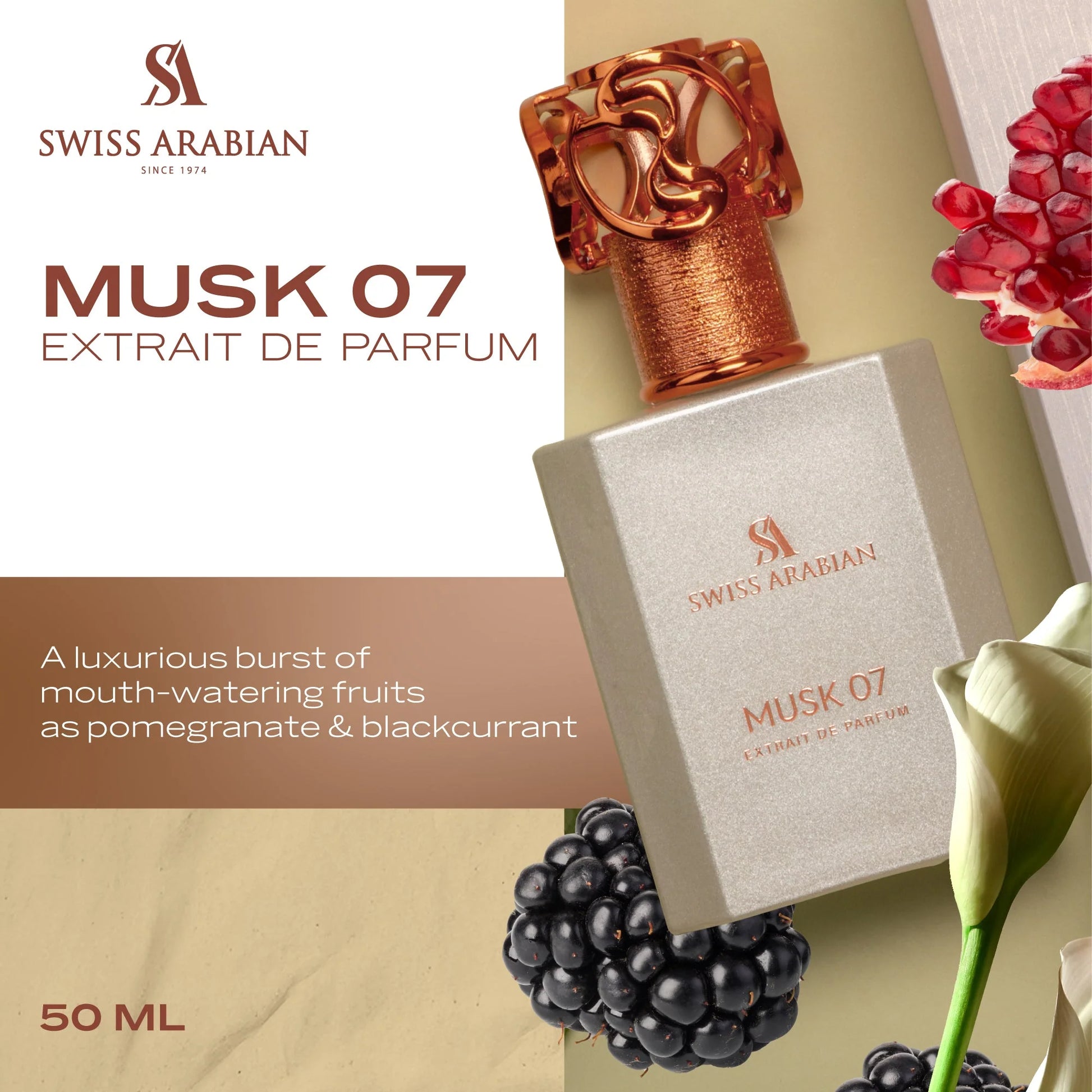 Swiss Arabian Musk 07 Extrait de Parfum 50ml 1.7oz bottle and box