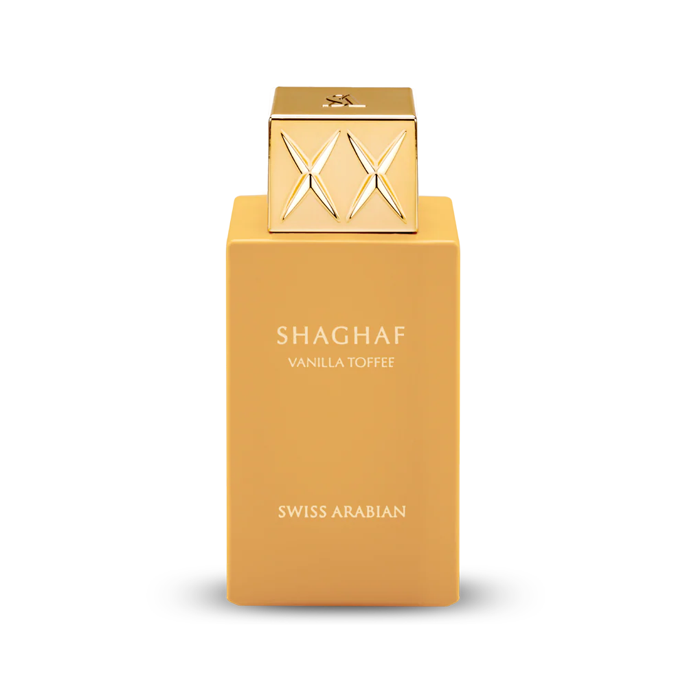 Swiss Arabian Shaghaf Vanilla Toffee Eau de Parfum bottle and box