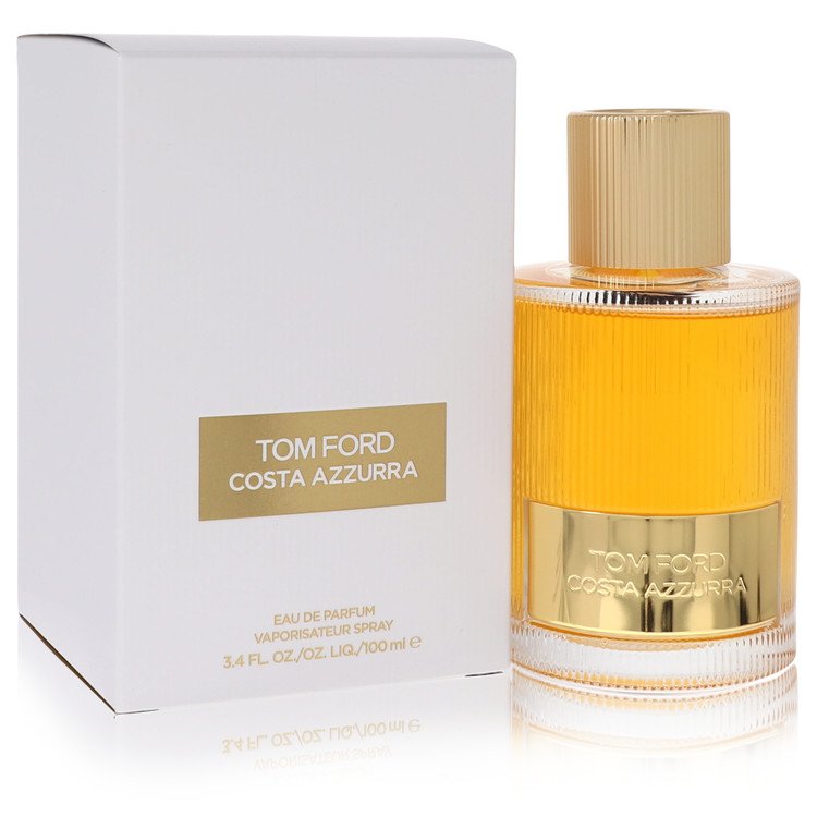 Tom Ford Costa Azzurra 100 ml Eau de Parfum unisex driftwood sea-air cardamom citrus fragrance bottle on white background
