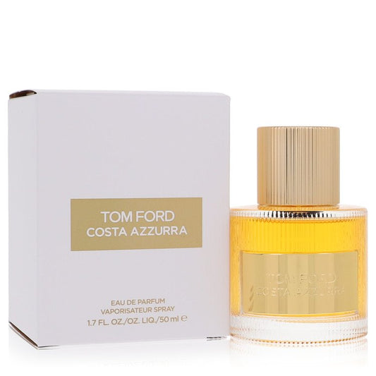 Tom Ford Costa Azzurra 50 ml Eau de Parfum unisex driftwood sea-air cardamom citrus fragrance bottle on white background
