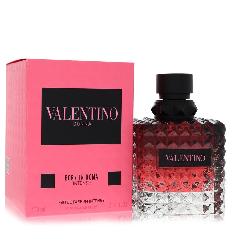 Valentino Donna Born In Roma Intense 100 ml Eau de Parfum for women – vanilla jasmine benzoin fragrance bottle on white background
