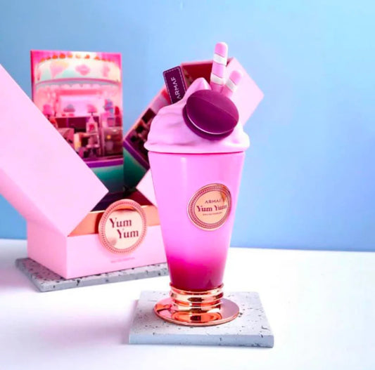 Shop Armaf Yum Yum 100ml – a playful, long-lasting floral-fruity perfume with cherry, vanilla, musk and amber. Perfect for gifting and daily wear.