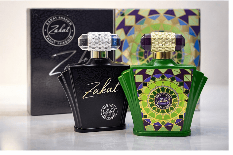 Zakat Parfum bundle set with two luxury perfume bottles and original packaging displayed on a clean background