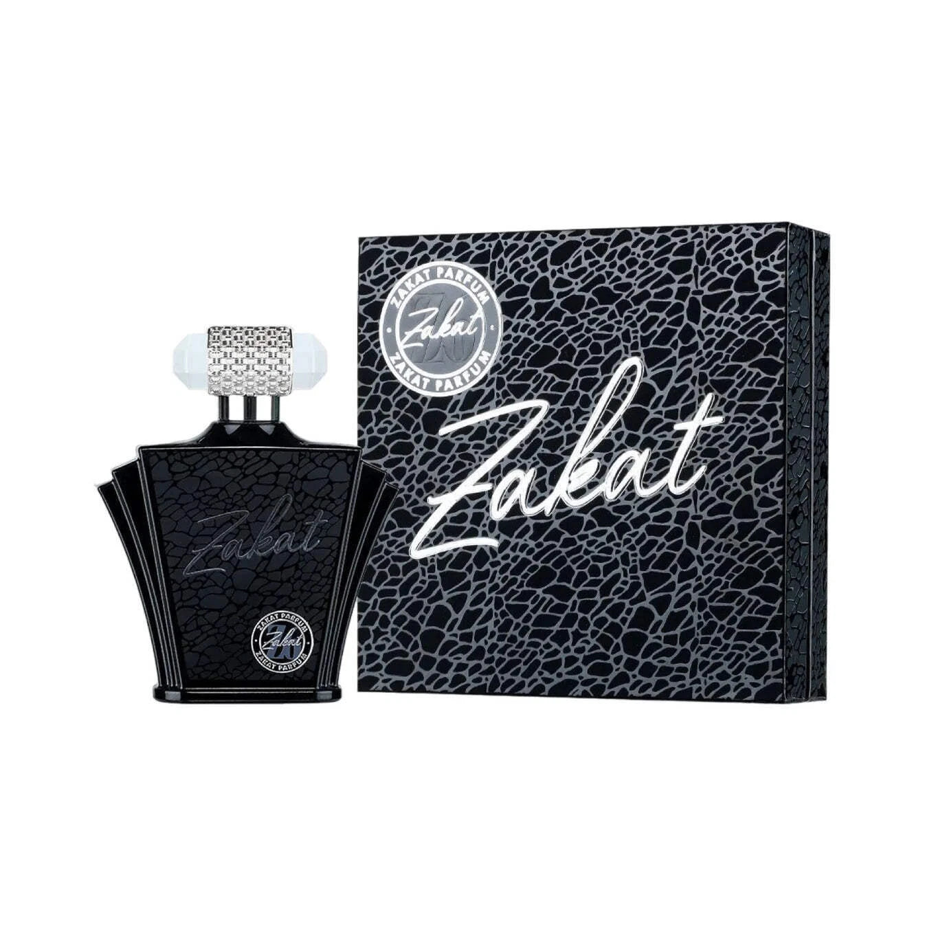 Zakat Z6 fragrance bottle front view highlighting sleek black design