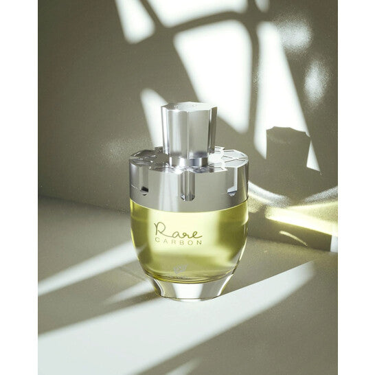 Afnan Rare Carbon 100 ml Eau de Parfum for men – smoky leather oud woody fragrance bottle on white background