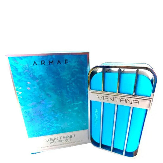 Armaf Ventana Marine 3.4 oz Eau de Parfum – unisex aquatic fragrance bottle on white background
