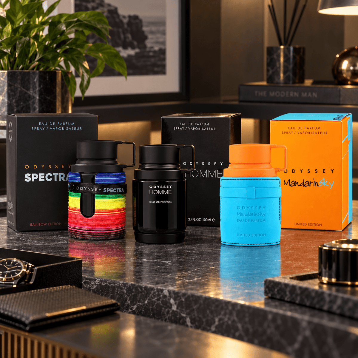 Armaf Odyssey Spectra Rainbow Edition Homme and Mandarin Sky three-piece men’s Eau de Parfum bundle
