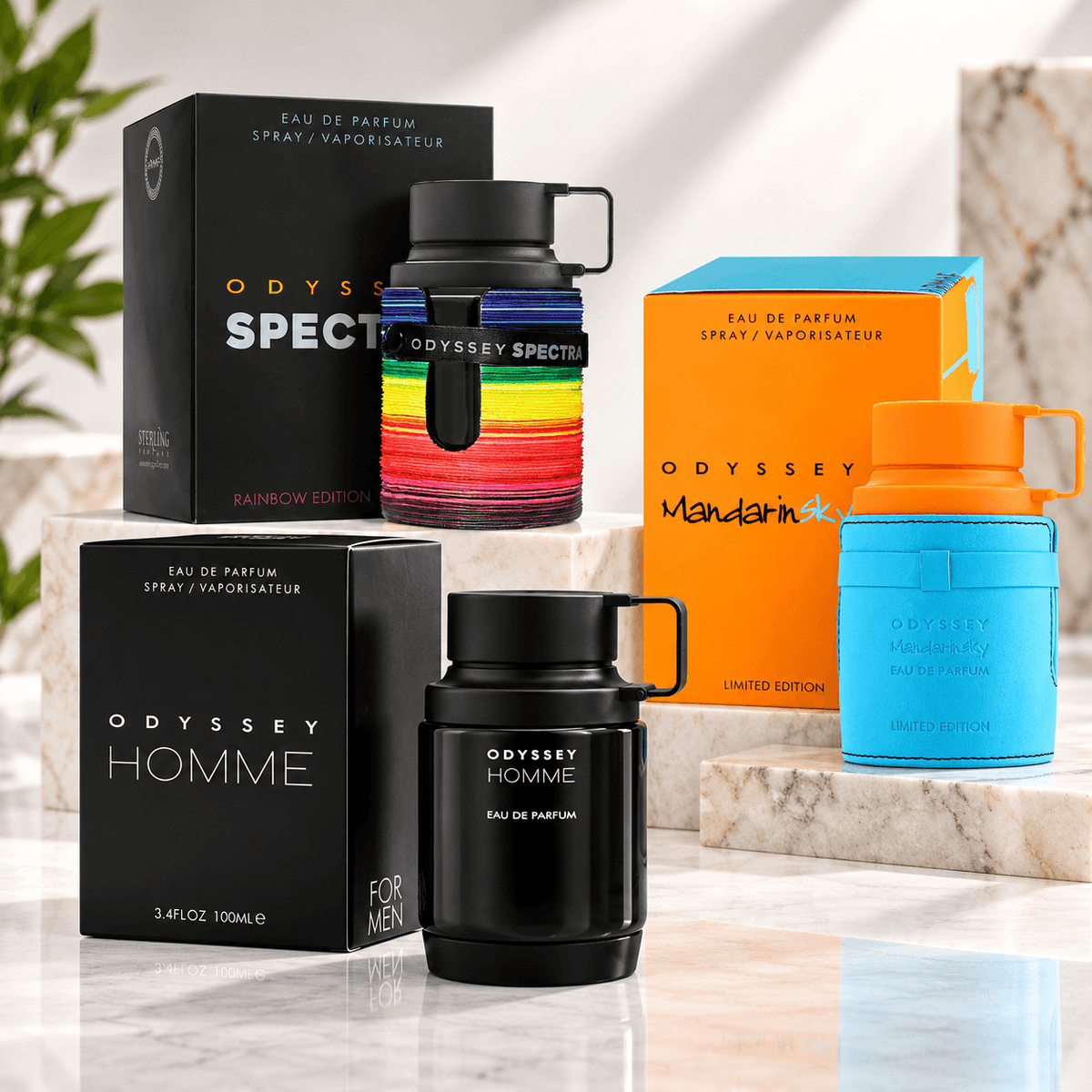 Armaf Odyssey Spectra Rainbow Edition Homme and Mandarin Sky three-piece men’s Eau de Parfum bundle