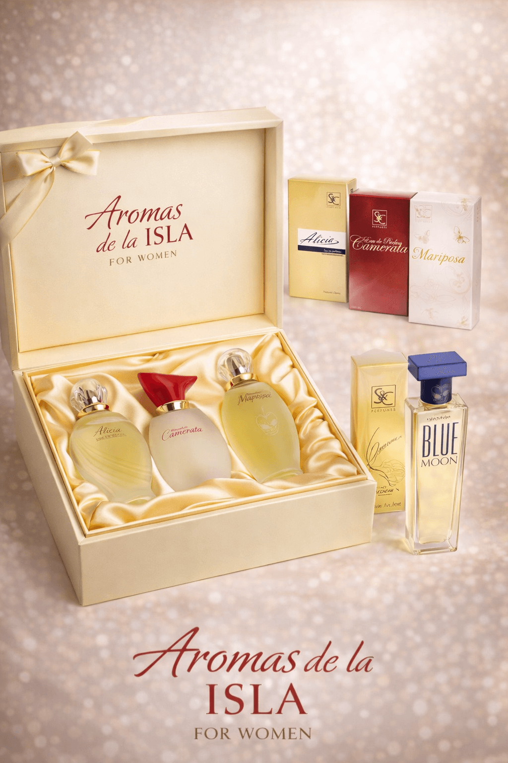 Aromas de la Isla Perfume Collection for Women by Suchel Forever with five 10 mL fragrance sprays