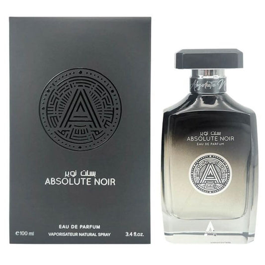 Atralia Absolute Noir 100 ml Eau de Parfum Unisex – bergamot lemon grapefruit pink pepper watermelon pineapple leather vetiver fragrance bottle on white background