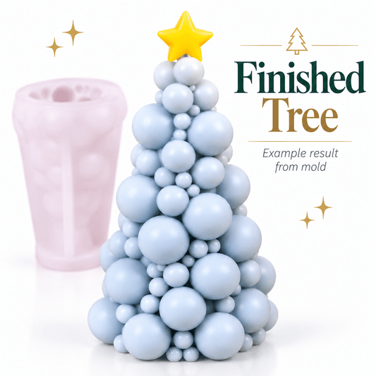 Bubble Christmas tree silicone mold approximately 10 cm tall with 9 cm finished tree