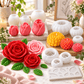 Floral silicone candle mold bundle with tulip chrysanthemum and rose mold sets