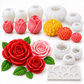 Floral silicone candle mold bundle with tulip chrysanthemum and rose mold sets