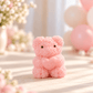 handmade scented teddy bear heart candle with floral rose design