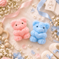 handmade scented teddy bear heart candle with floral rose design