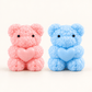 handmade scented teddy bear heart candle with floral rose design