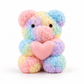 handmade scented teddy bear heart candle with floral rose design