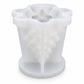 White layered Christmas tree silicone candle mold with finished green tree example
