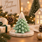 White layered Christmas tree silicone candle mold with finished green tree example