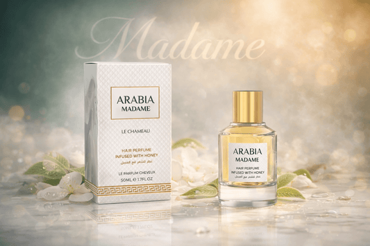 Arabia Madame Hair Perfume infused with honey 50ml women hair fragrance bottle and box