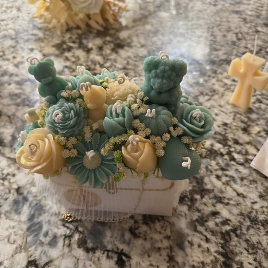 Shop Bloom Treasure, a premium handmade candle box crafted with soy wax floral designs. A unique luxury gift and home décor centerpiece.