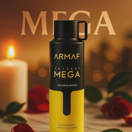 Shop Armaf Odyssey Mega Body Spray 200ml. A bold and refreshing unisex body spray with long-lasting freshness. Exclusive black & yellow edition.