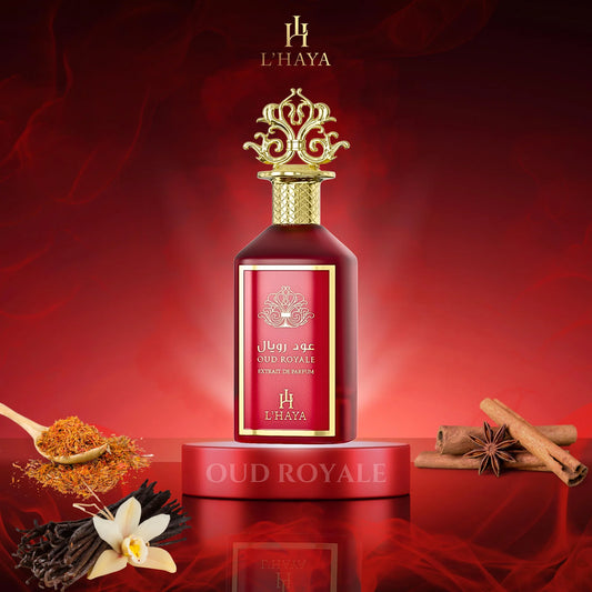 Discover L’Haya Oud Royale Extrait de Parfum 100ml – a powerful unisex fragrance with saffron, cinnamon, oud, and amber. Elegant, long-lasting, and luxurious.