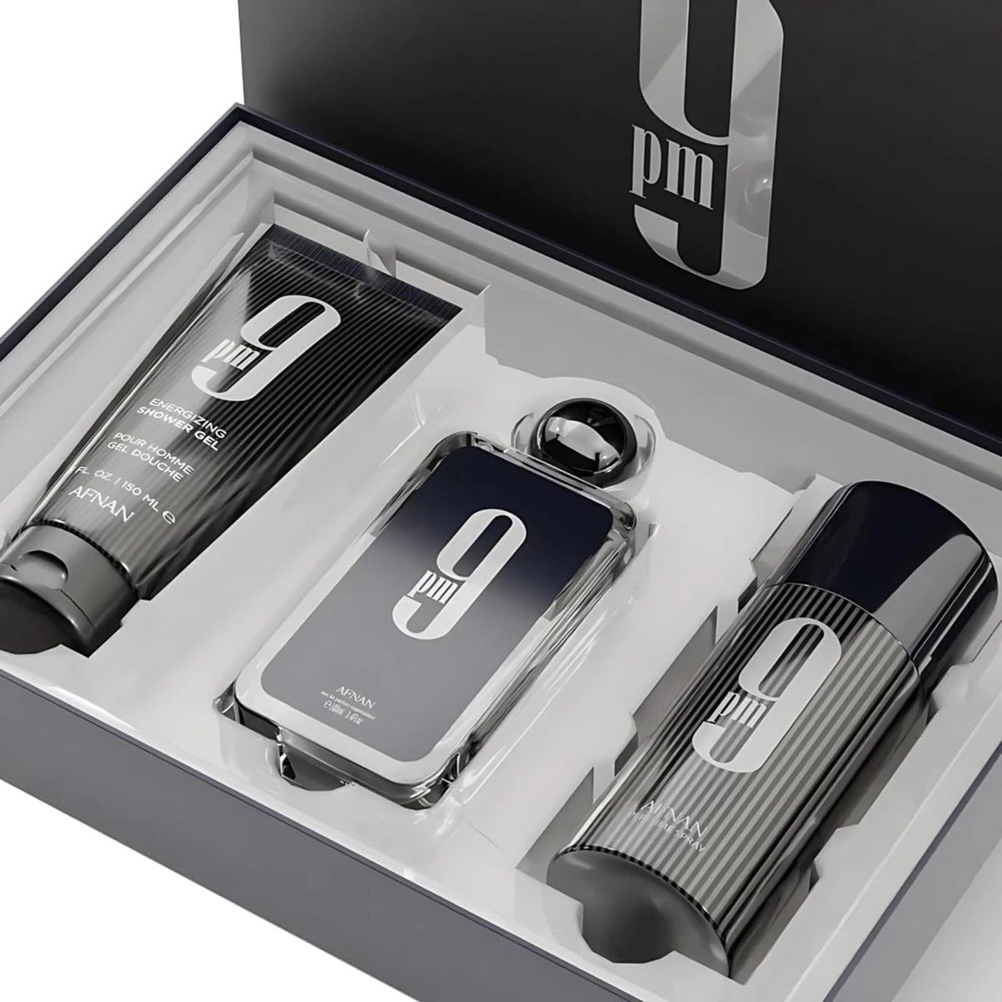 Afnan 9PM Men Gift Set – Eau de Parfum 3.4 oz + Shower Gel 5.0 oz + Deodorant Spray 5.0 oz