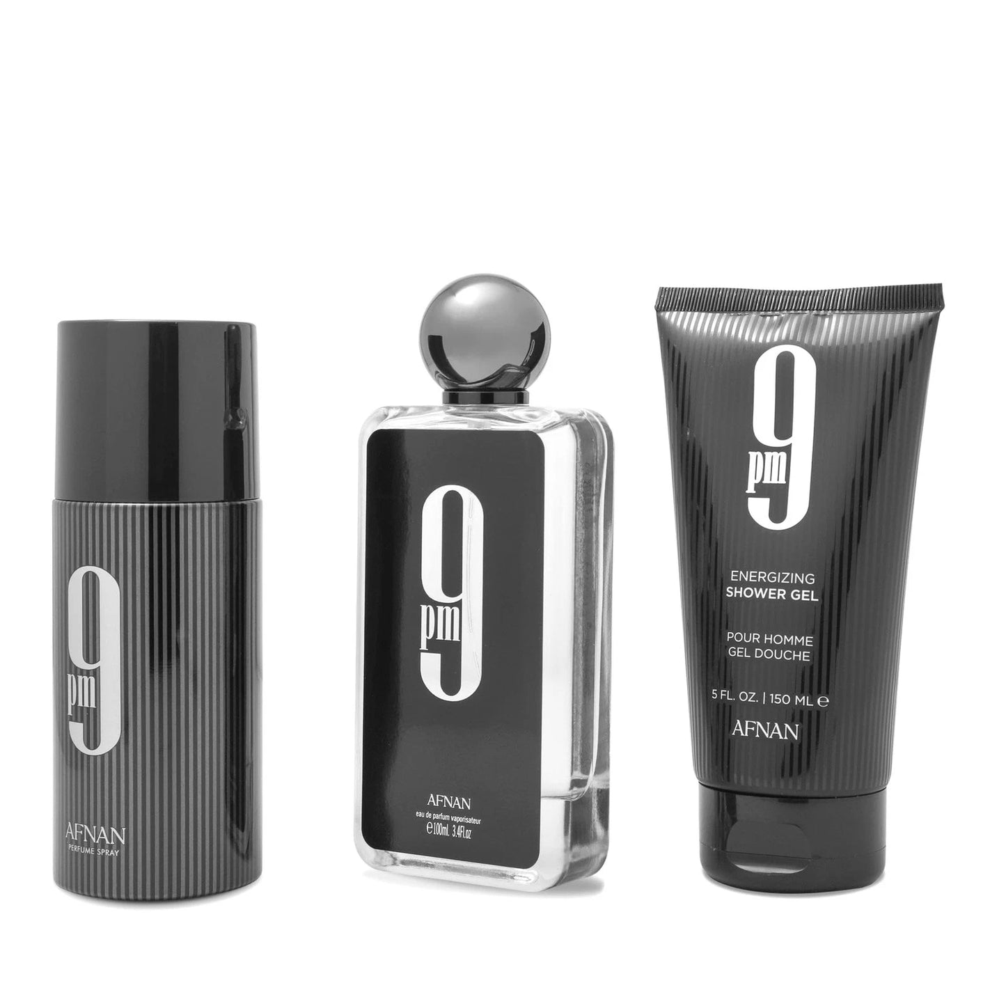 Afnan 9PM Men Gift Set – Eau de Parfum 3.4 oz + Shower Gel 5.0 oz + Deodorant Spray 5.0 oz
