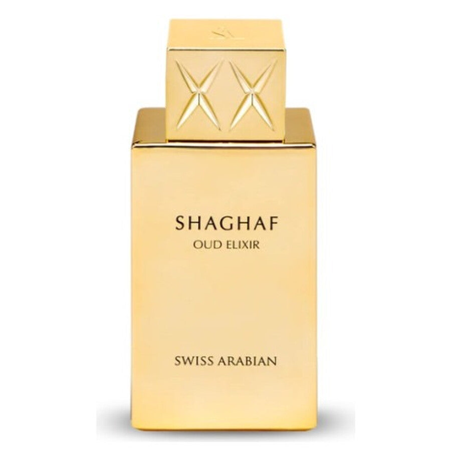Swiss Arabian Shaghaf Oud Elixir 100 ml Eau de Parfum – saffron, pink pepper, rose, vanilla, oud and amber unisex fragrance bottle