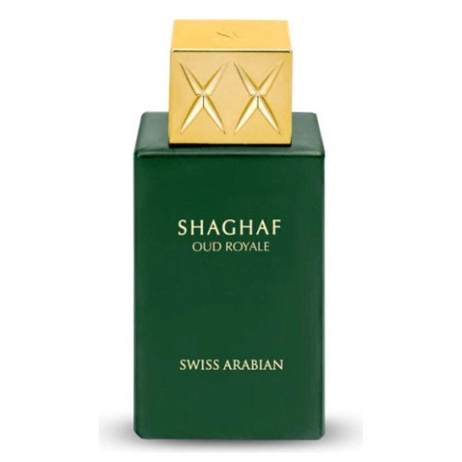 Swiss Arabian Shaghaf Oud Royale 100 ml Eau de Parfum – saffron lavender oud nutmeg musk patchouli unisex fragrance bottle on white background