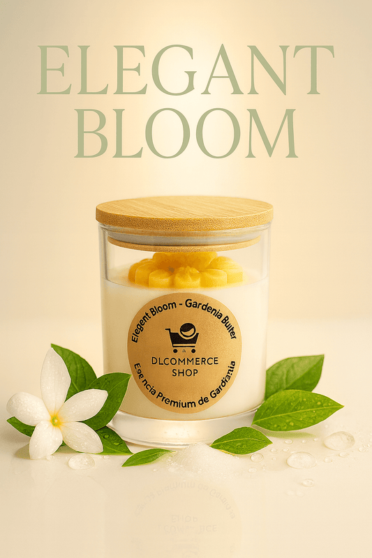 Shop Elegant Bloom – Gardenia Butter Candle 8oz. Premium soy wax, wooden lid, and long-lasting floral aroma. Perfect for gifts and elegant spaces