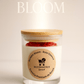 Discover Romantic Bloom – a premium rose essence candle with natural soy wax, bamboo lid, and elegant floral design. Long-lasting fragrance, perfect for gifts.