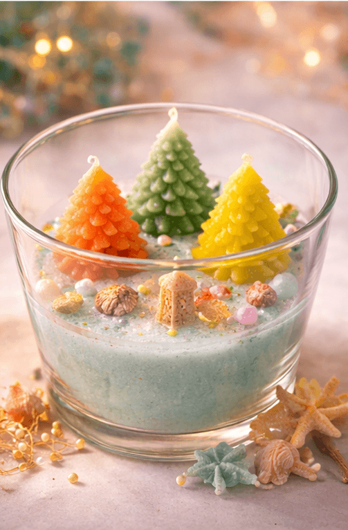 Handcrafted Tree Candle in Glass Bowl – Decorative Dough Bowl Candle