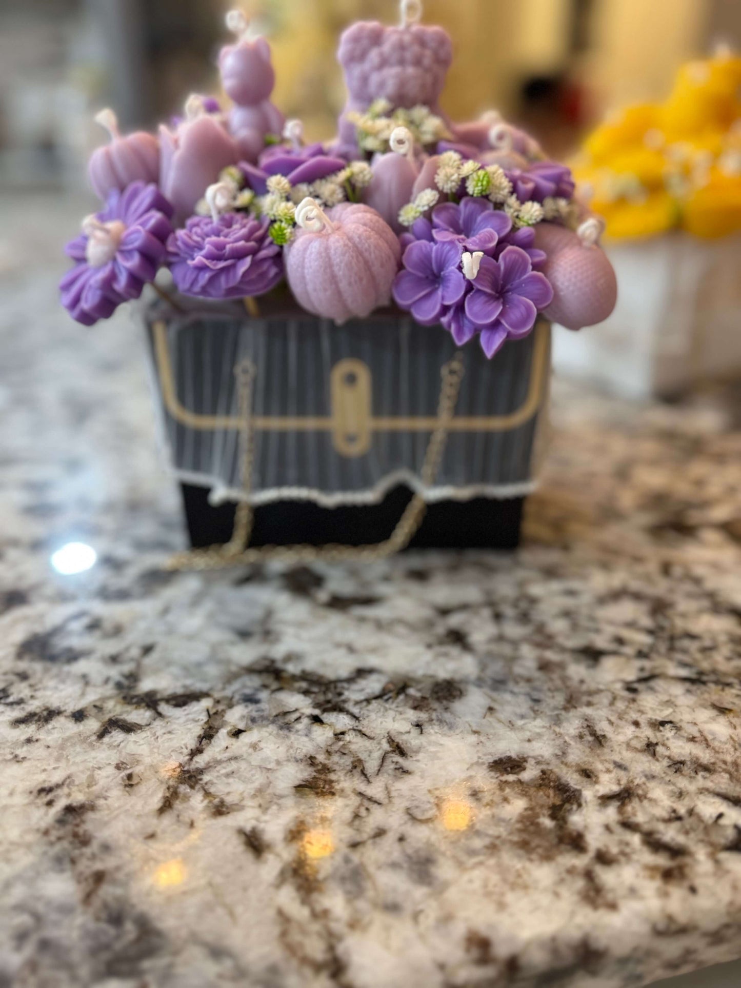 Shop Bloom Treasure, a premium handmade candle box crafted with soy wax floral designs. A unique luxury gift and home décor centerpiece.