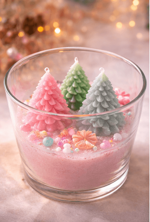 Handcrafted Tree Candle in Glass Bowl – Decorative Dough Bowl Candle